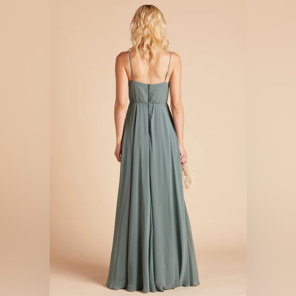 NEW Birdy Grey Kaia Chiffon Sea Glass Lined Long Dress Size Extra Large Pockets - Picture 3 of 16